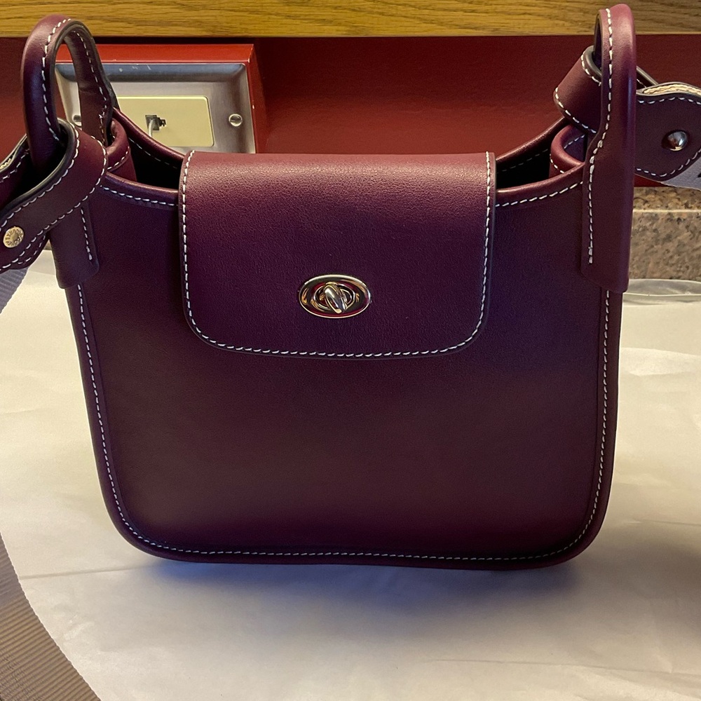DOONEY & Bourke Grape Leather Messenger 25. NWT